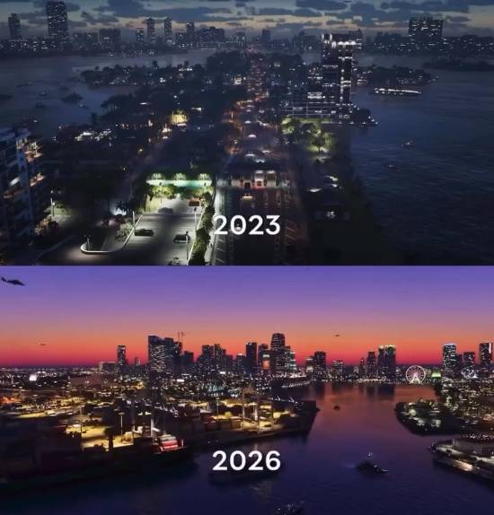 《GTA6》全新夜景画面对比3年前实机 进步还是倒退?