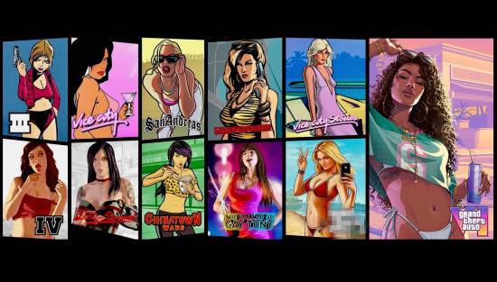 《GTA6》历代封面女郎对比!大波浪黑妞你喜欢吗