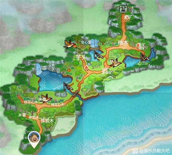 《潜水员戴夫》丛林DLC塞塔森林资源分布图