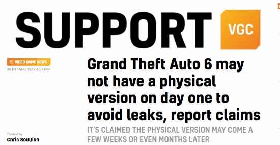 《GTA6》实体版没光盘早有预兆！或因R星严防偷跑