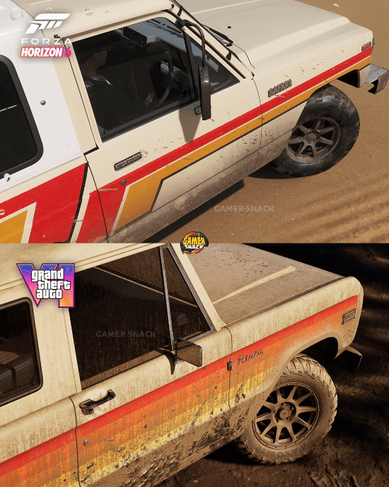 《GTA6》车辆对比《地平线6》 画面细节秒杀？