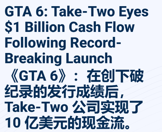 十亿美刀现金流!《GTA6》瞄准史上最大游戏发售