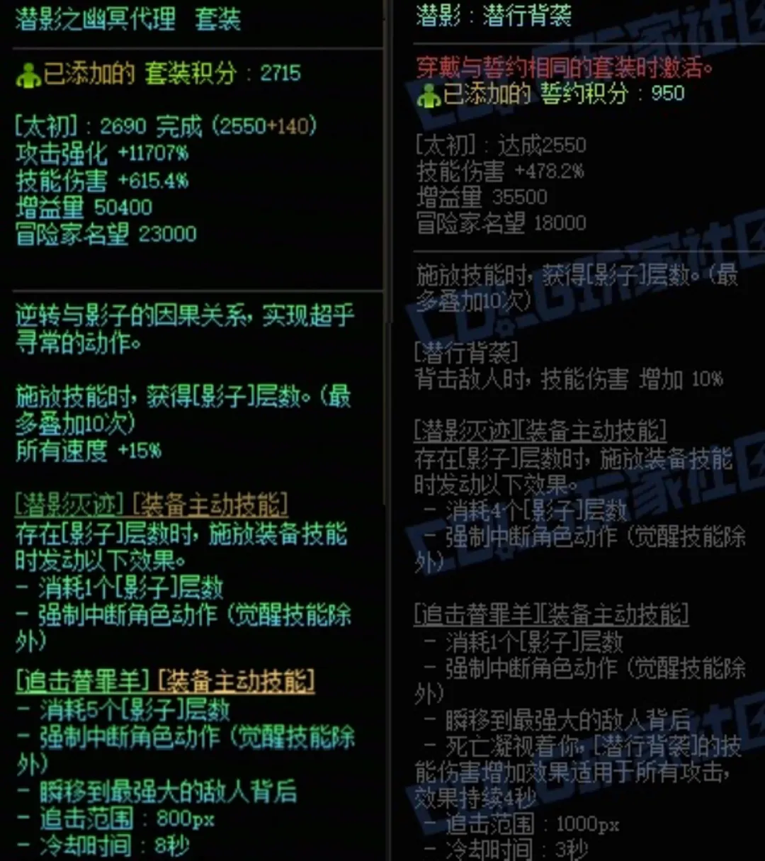 DNF潜影暗袭加潜影暗袭左搭配属性是什么 DNF潜影暗袭加潜影暗袭左搭配属性一览