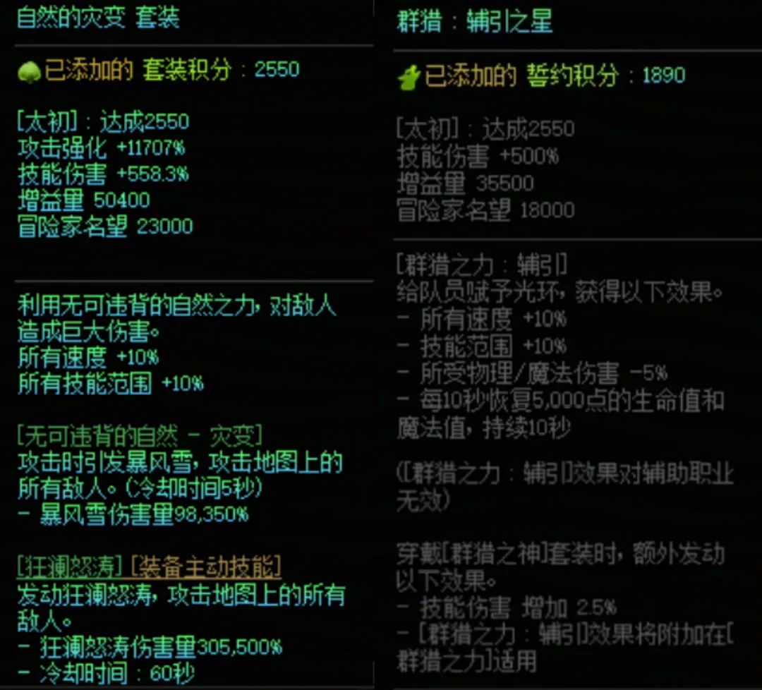 DNF群猎套加造化自然搭配属性是什么 DNF群猎套加造化自然搭配属性一览