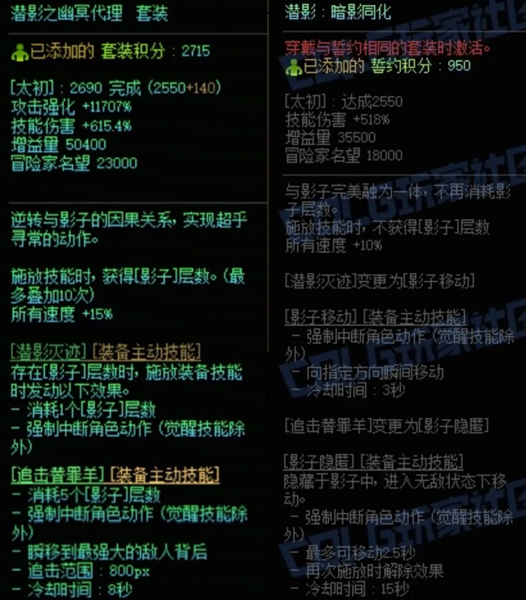 DNF潜影暗袭加潜影暗袭右搭配属性是什么 DNF潜影暗袭加潜影暗袭右搭配属性一览